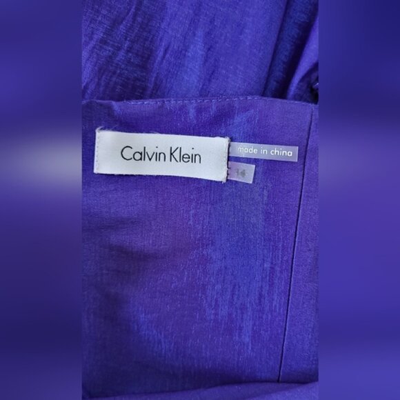 Calvin Klein, beautiful classy purple/blue dress size 14 - Picture 3 of 3